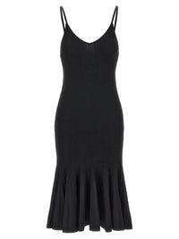 Khaite Abito Midi Nero in Viscosa