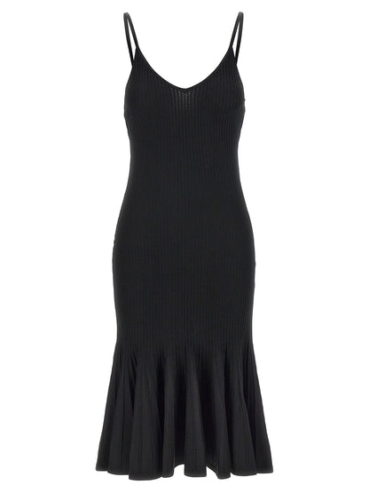 Khaite Abito Midi Nero in Viscosa