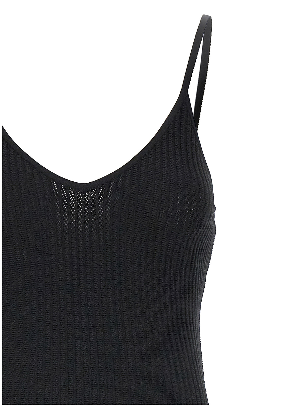 Khaite Abito Midi Nero in Viscosa