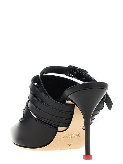 Escarpins Alexander McQueen en cuir de vachette noir à talon haut