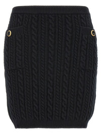 Jupe longue en laine noire Alessandra Rich