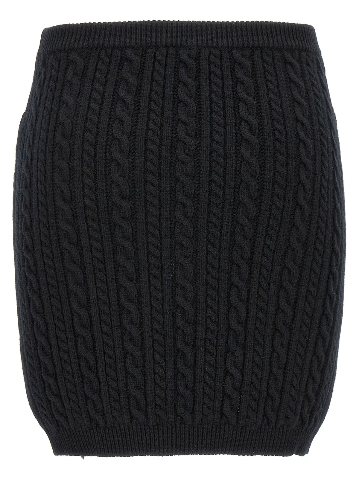 Jupe longue en laine noire Alessandra Rich