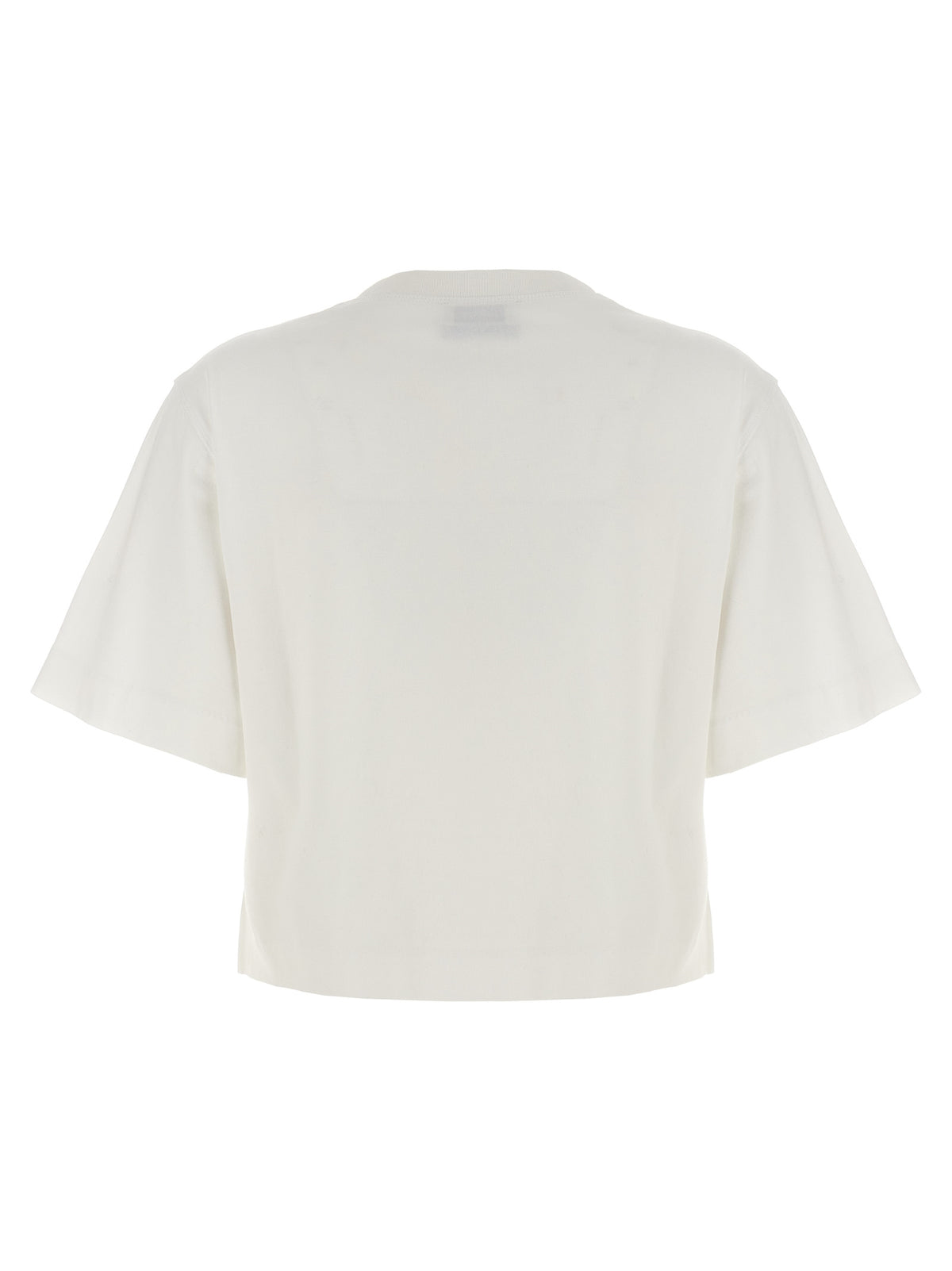 Off-White T-shirt Cropped Bianca in Cotone