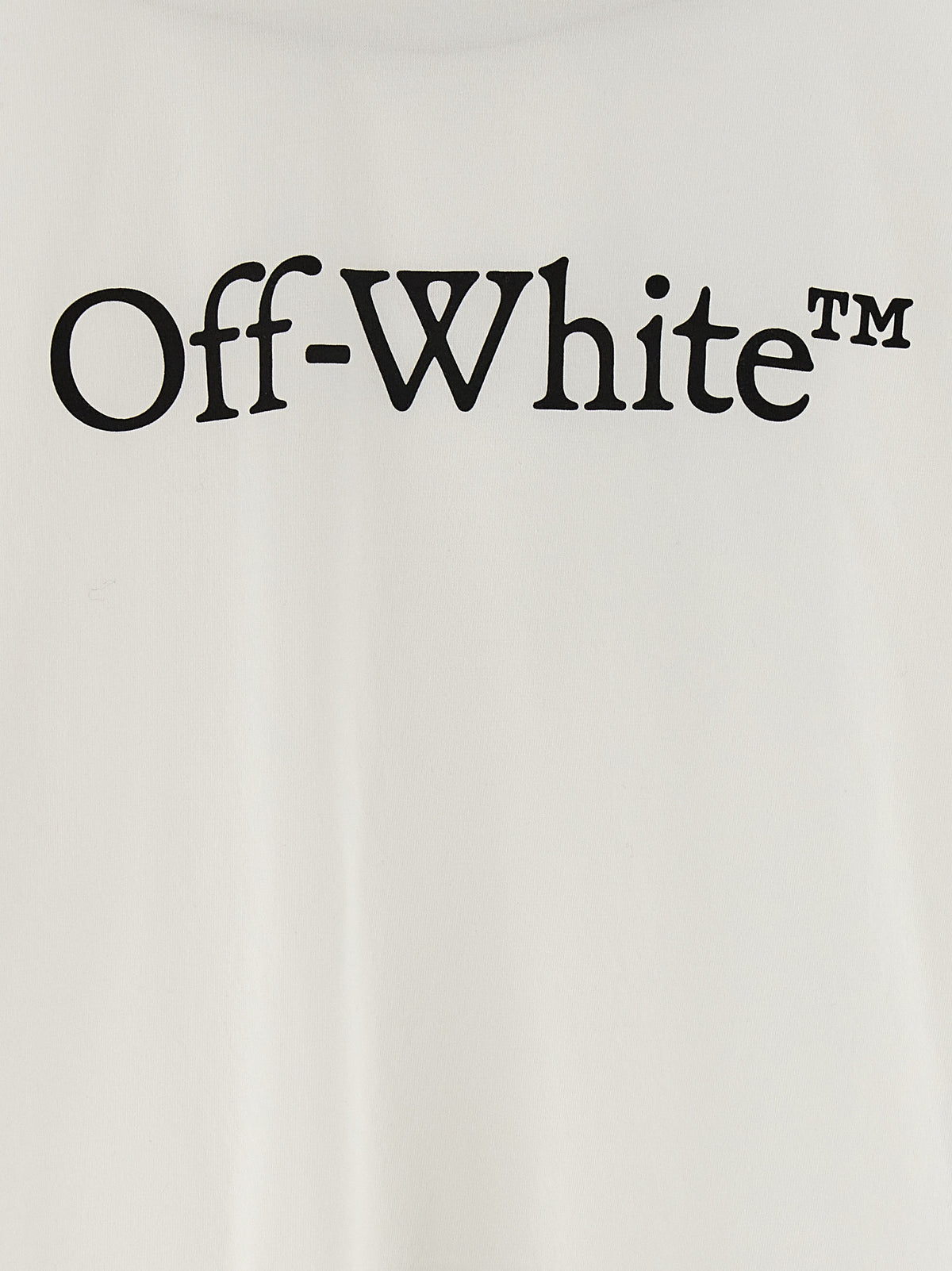 Off-White T-shirt Cropped Bianca in Cotone