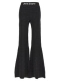 Pantaloni a zampa in viscosa neri Palm Angels