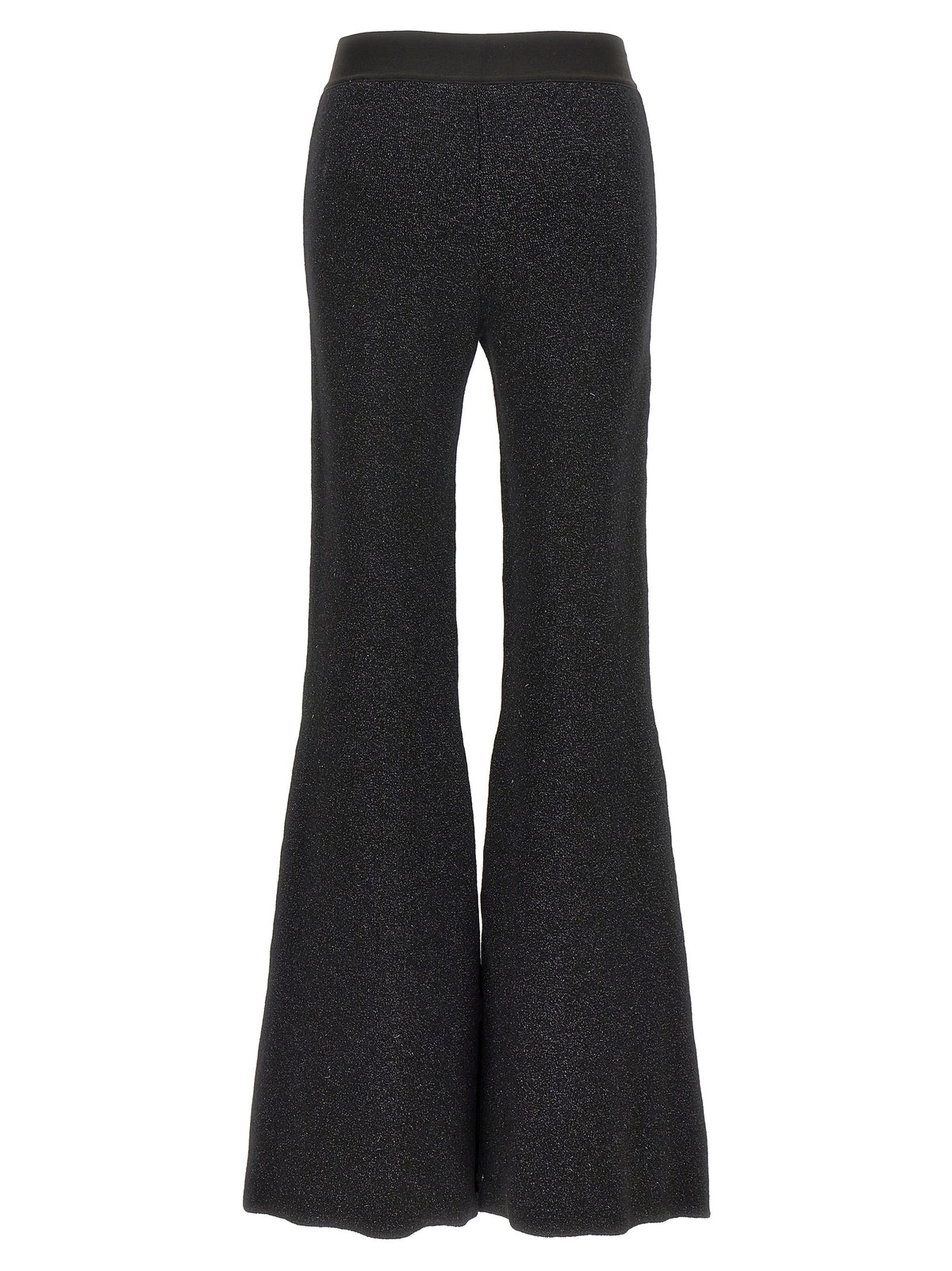 Pantaloni a zampa in viscosa neri Palm Angels