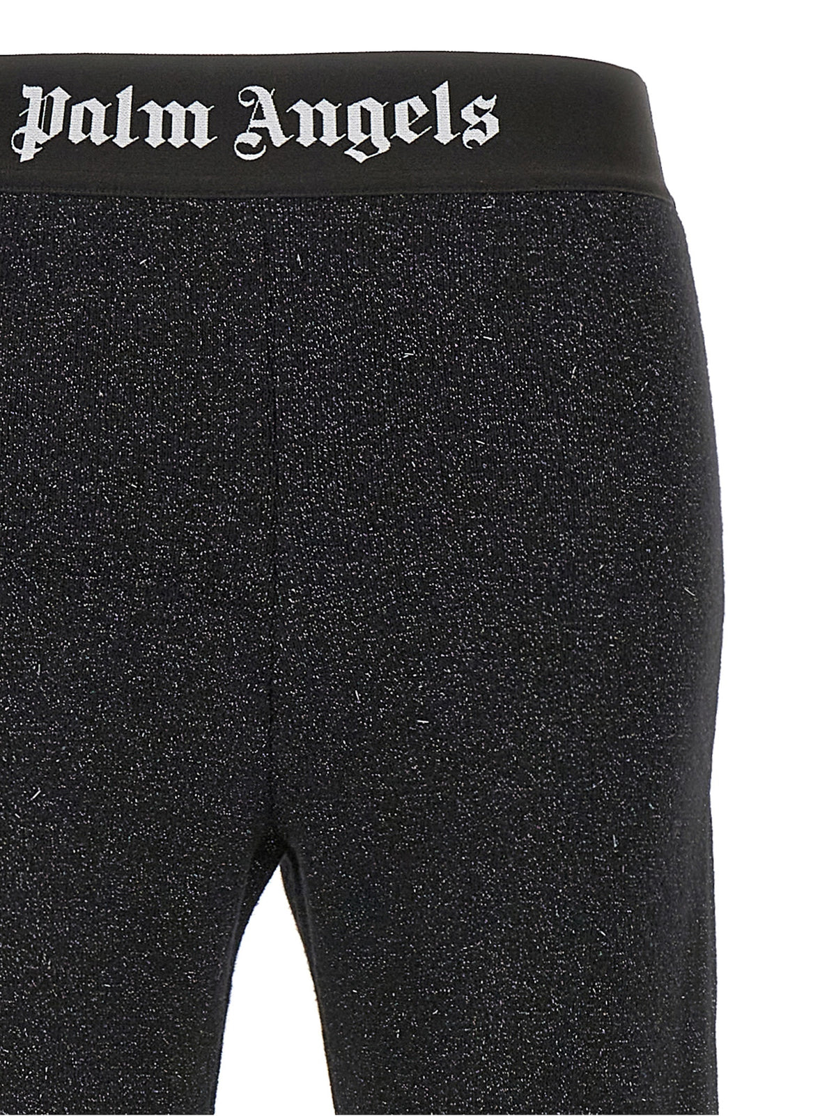 Pantaloni a zampa in viscosa neri Palm Angels