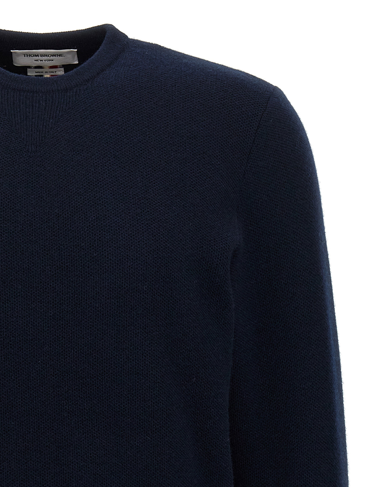 Cardigan in lana vergine blu Thom Browne