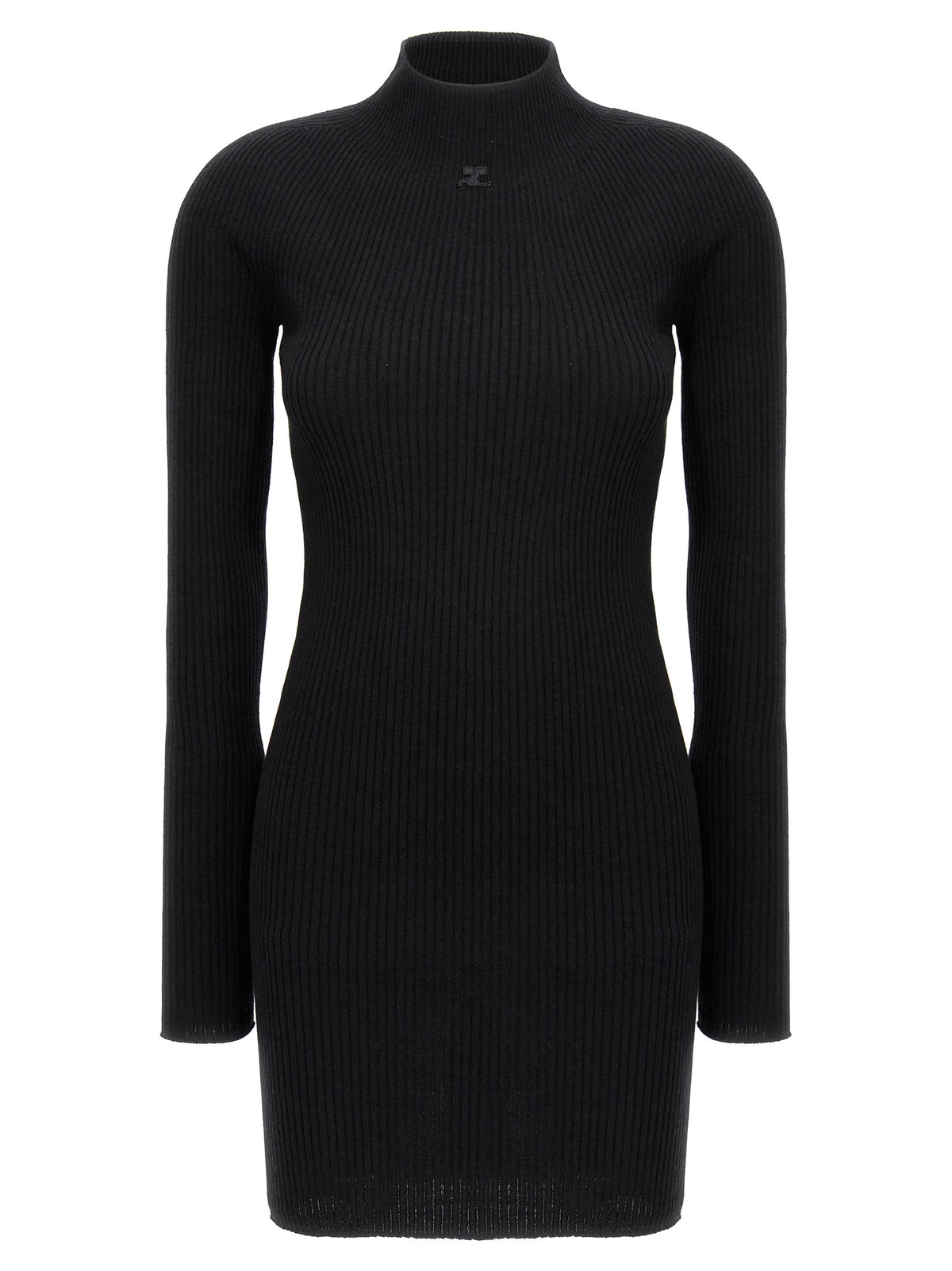 Abito corto in cotone nero Courrèges