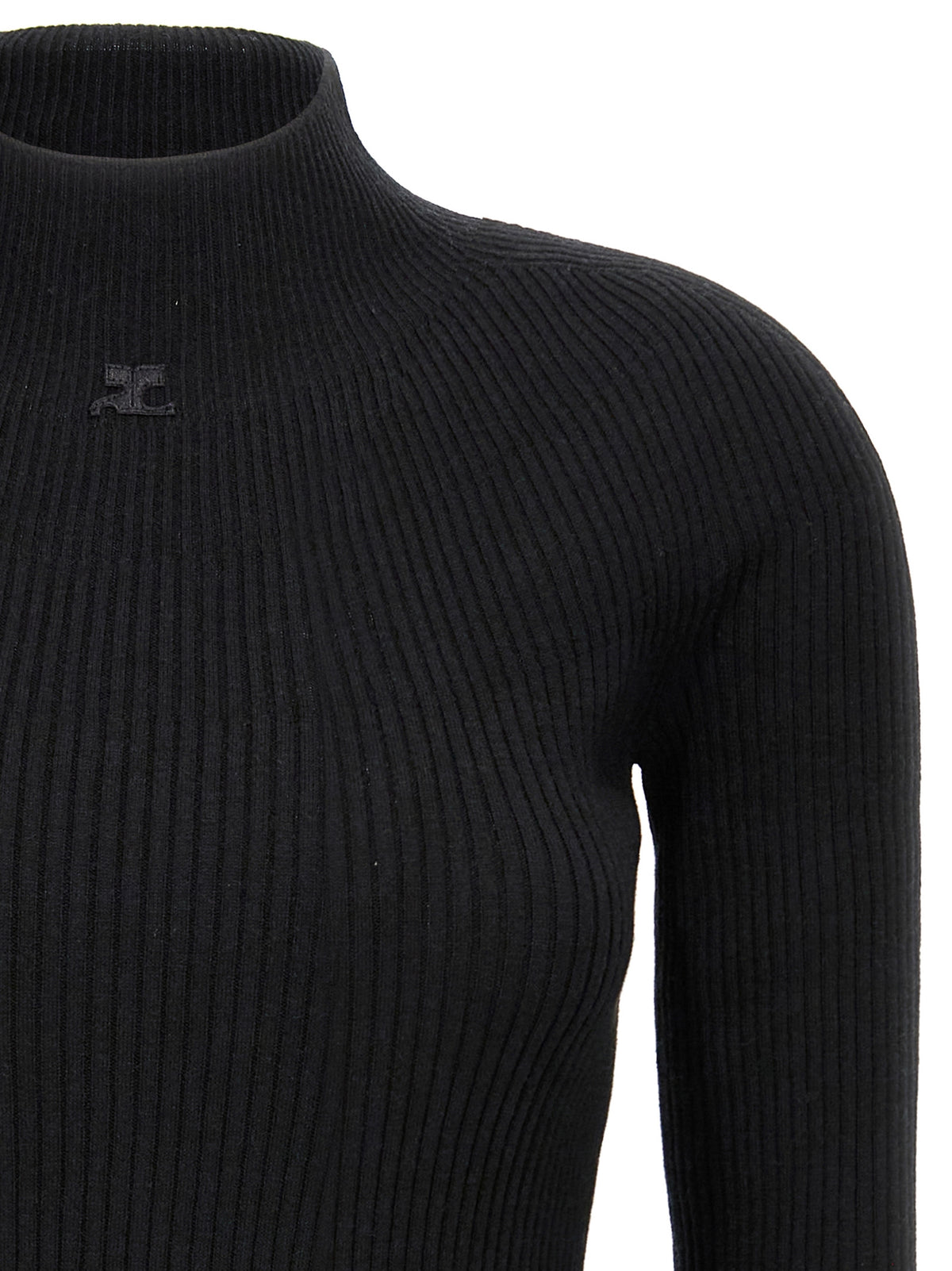 Abito corto in cotone nero Courrèges