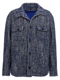 Cappotto lungo in lana blu Etro