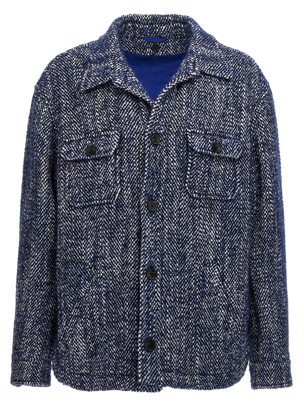 Cappotto lungo in lana blu Etro