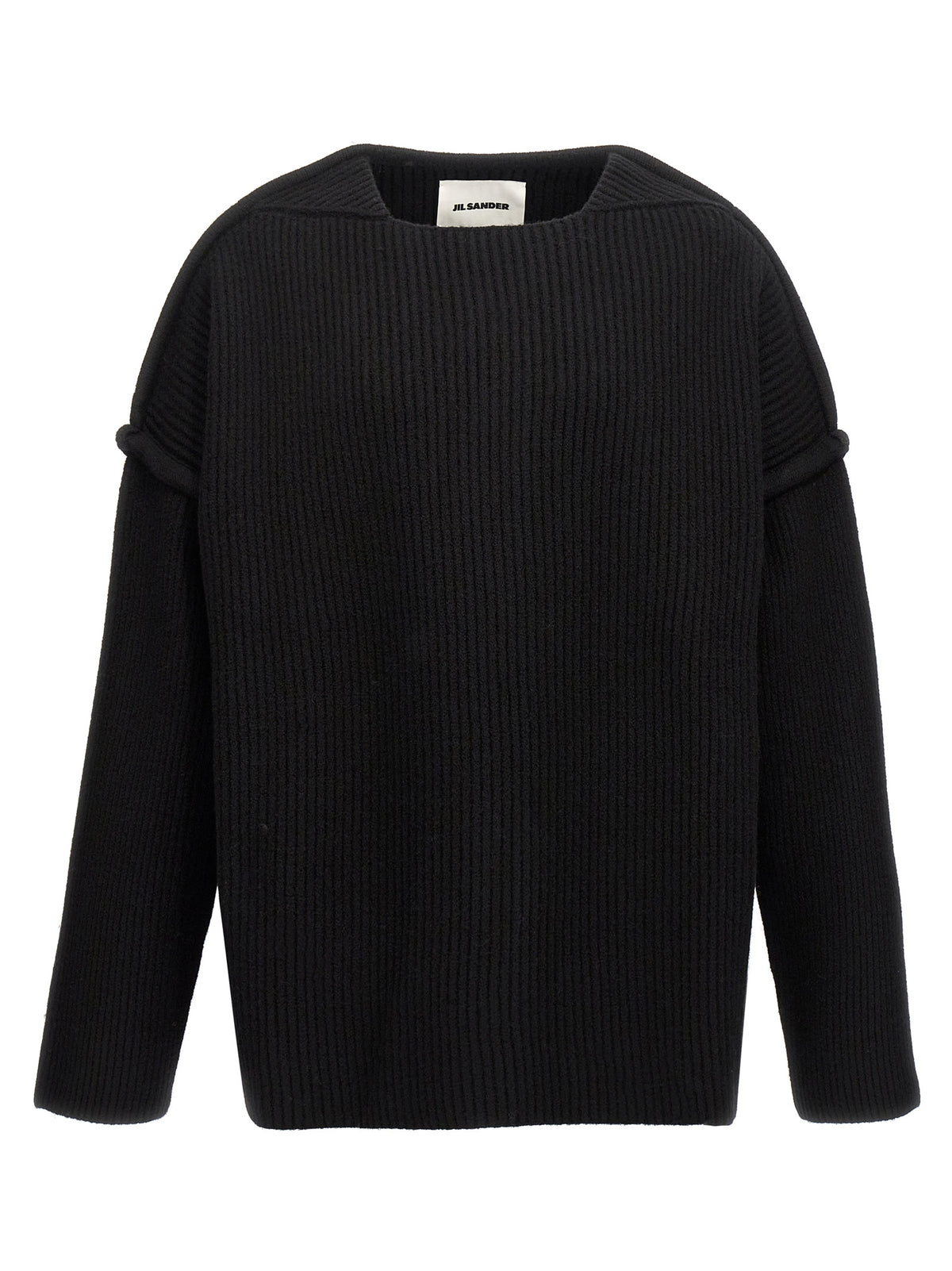 Cardigan in lana nero Jil Sander