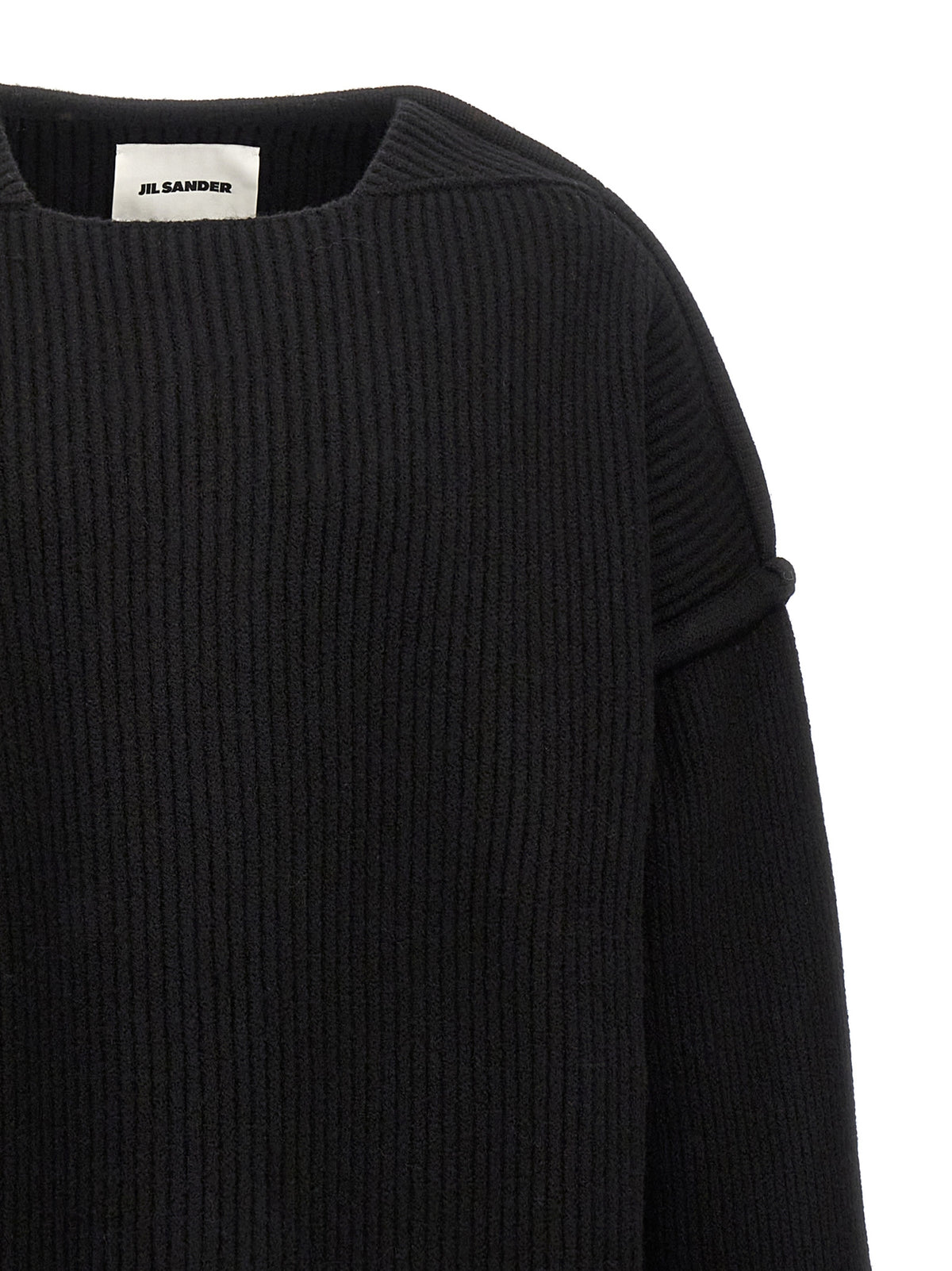 Cardigan in lana nero Jil Sander