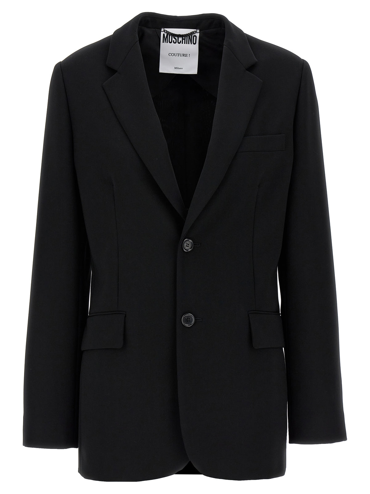 Blazer nero in poliestere Moschino