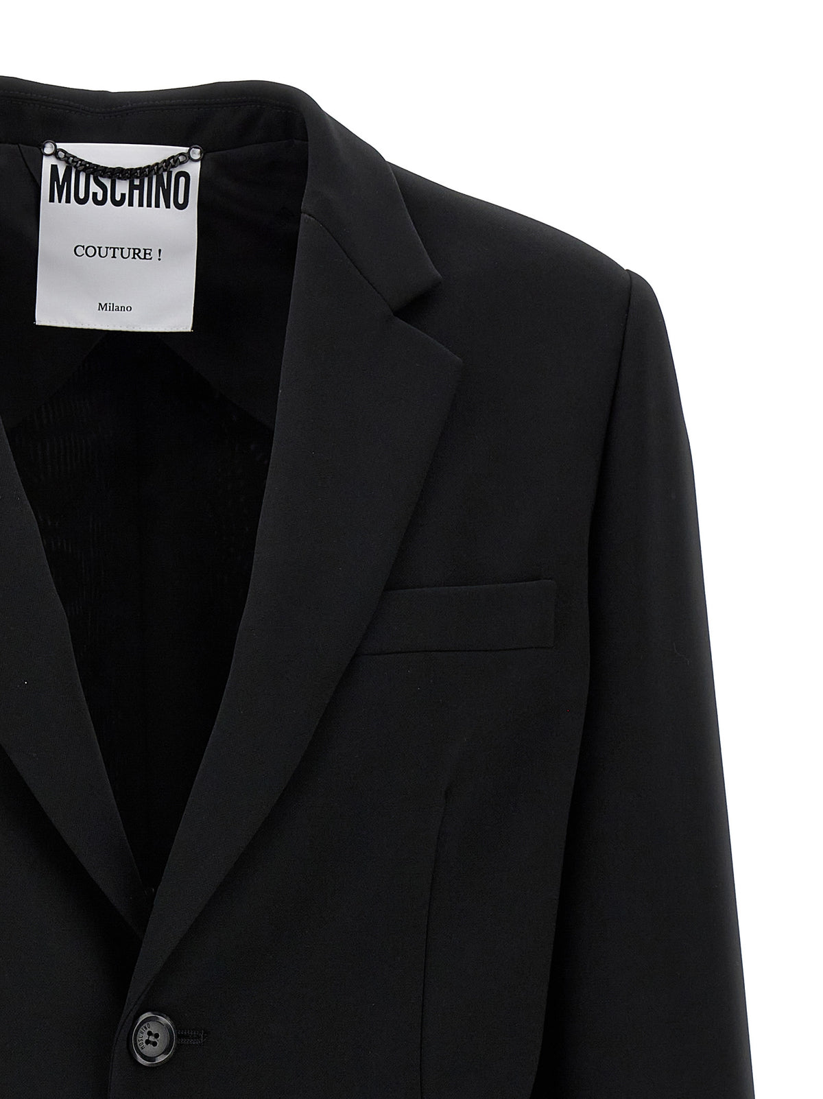 Blazer nero in poliestere Moschino