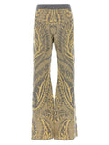 Pantalon évasé en laine multicolore Etro