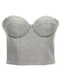 T-shirt senza maniche in viscosa grigia Giuseppe Di Morabito