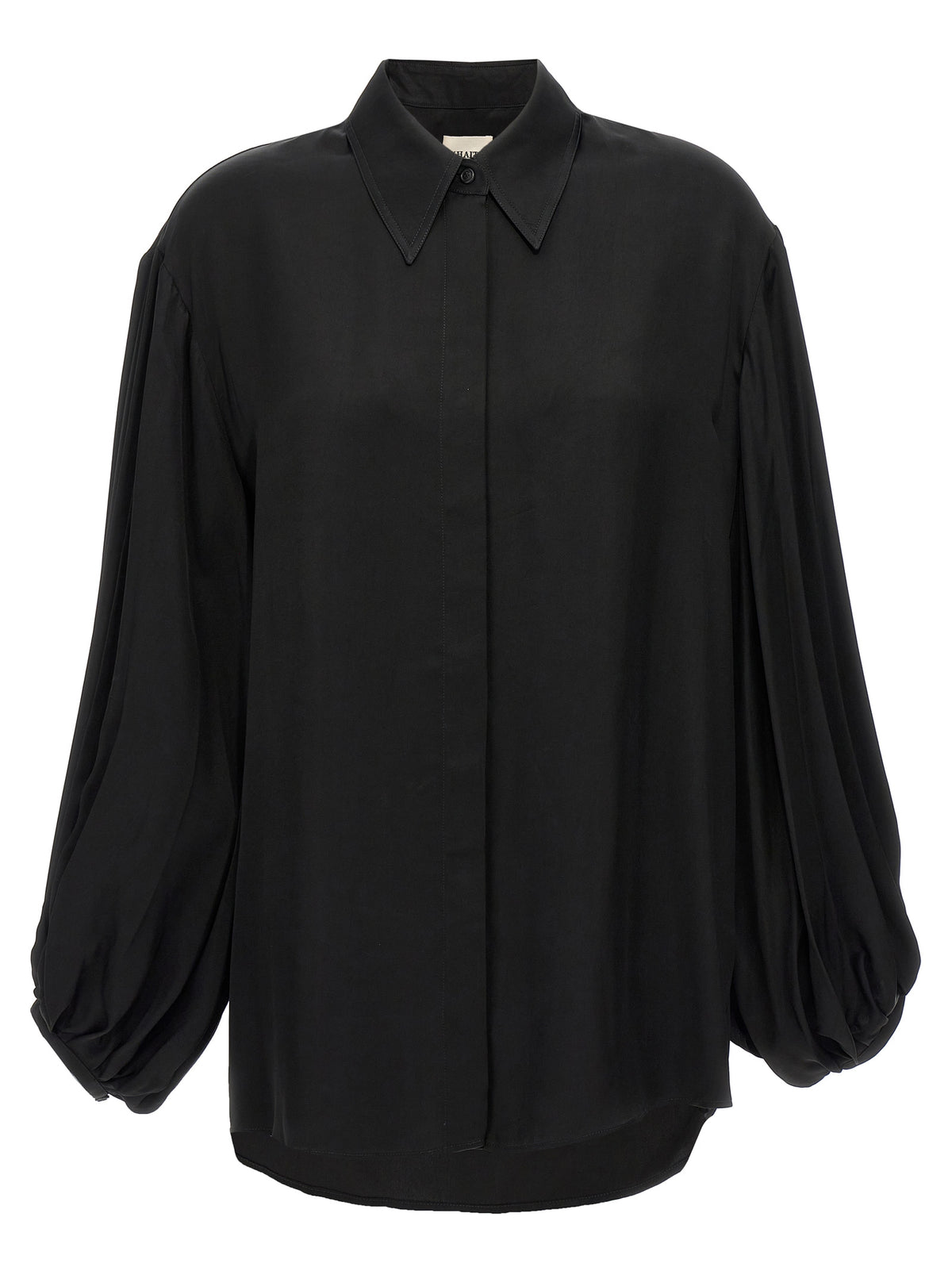 Blusa in cupro nera Khaite