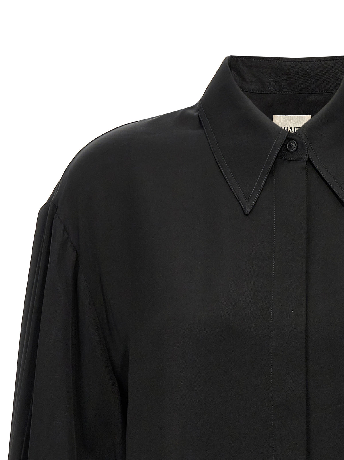 Blusa in cupro nera Khaite