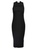Robe midi noire en viscose Alexander McQueen