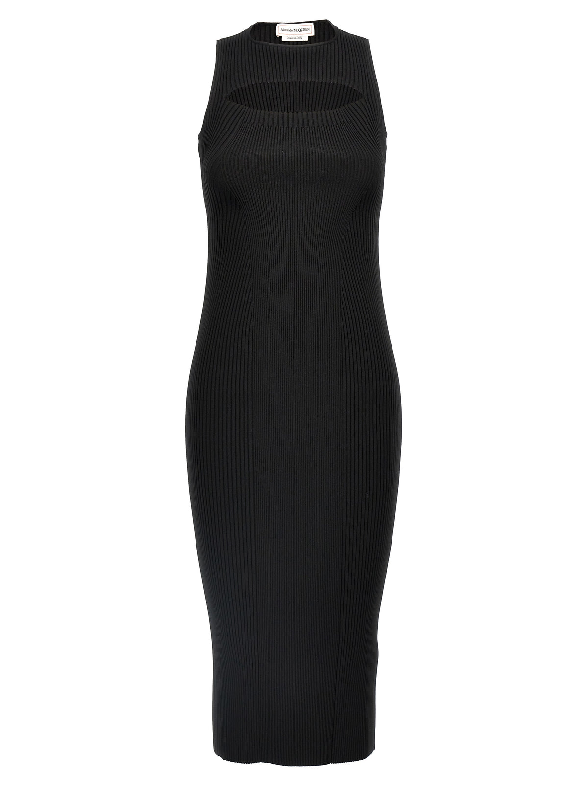 Robe midi noire en viscose Alexander McQueen
