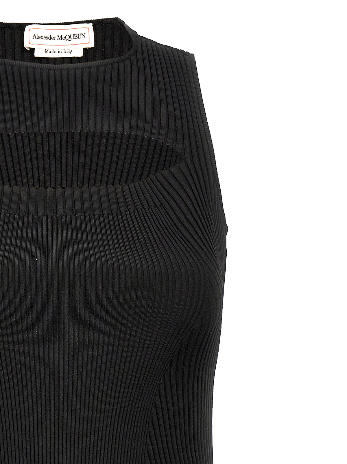 Robe midi noire en viscose Alexander McQueen