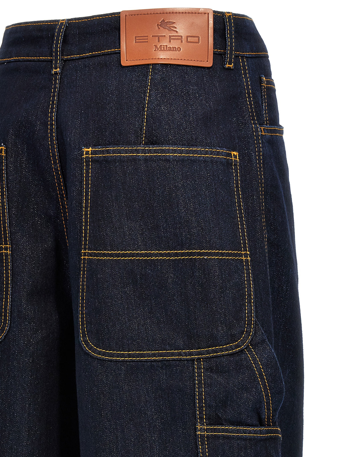 Jeans in denim di cotone blu Etro