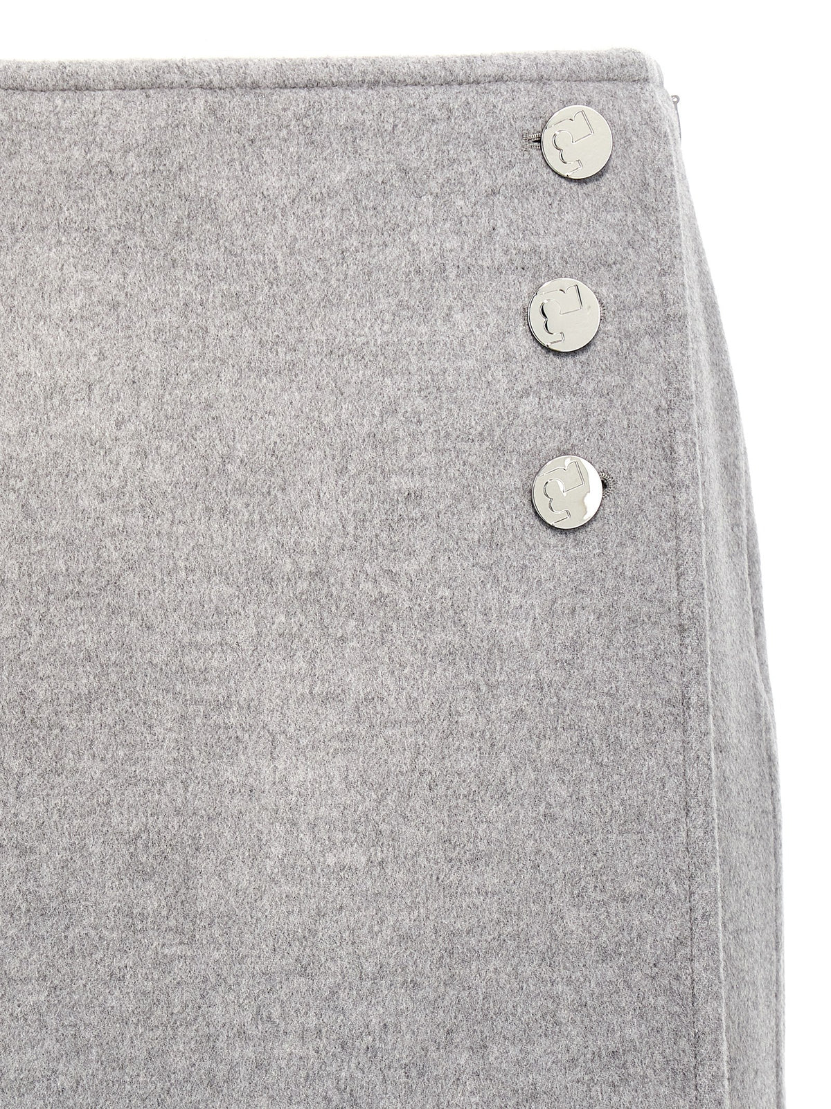 Jupe longue en laine grise Tory Burch