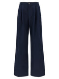 Pantalon décontracté en coton bleu Fortela