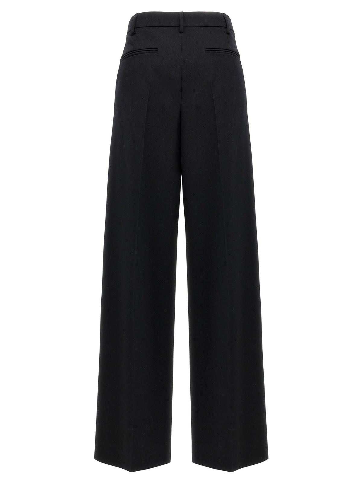 Pantaloni eleganti in lana vergine nera Valentino Garavani