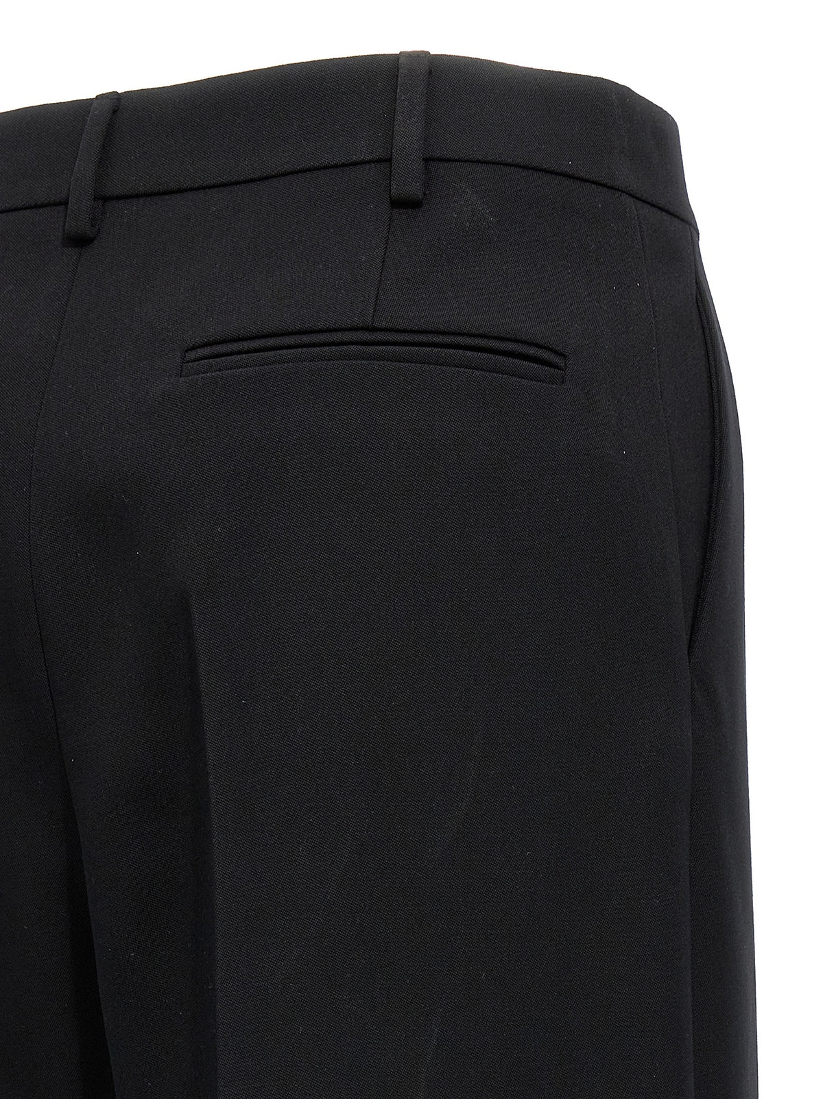 Pantaloni eleganti in lana vergine nera Valentino Garavani