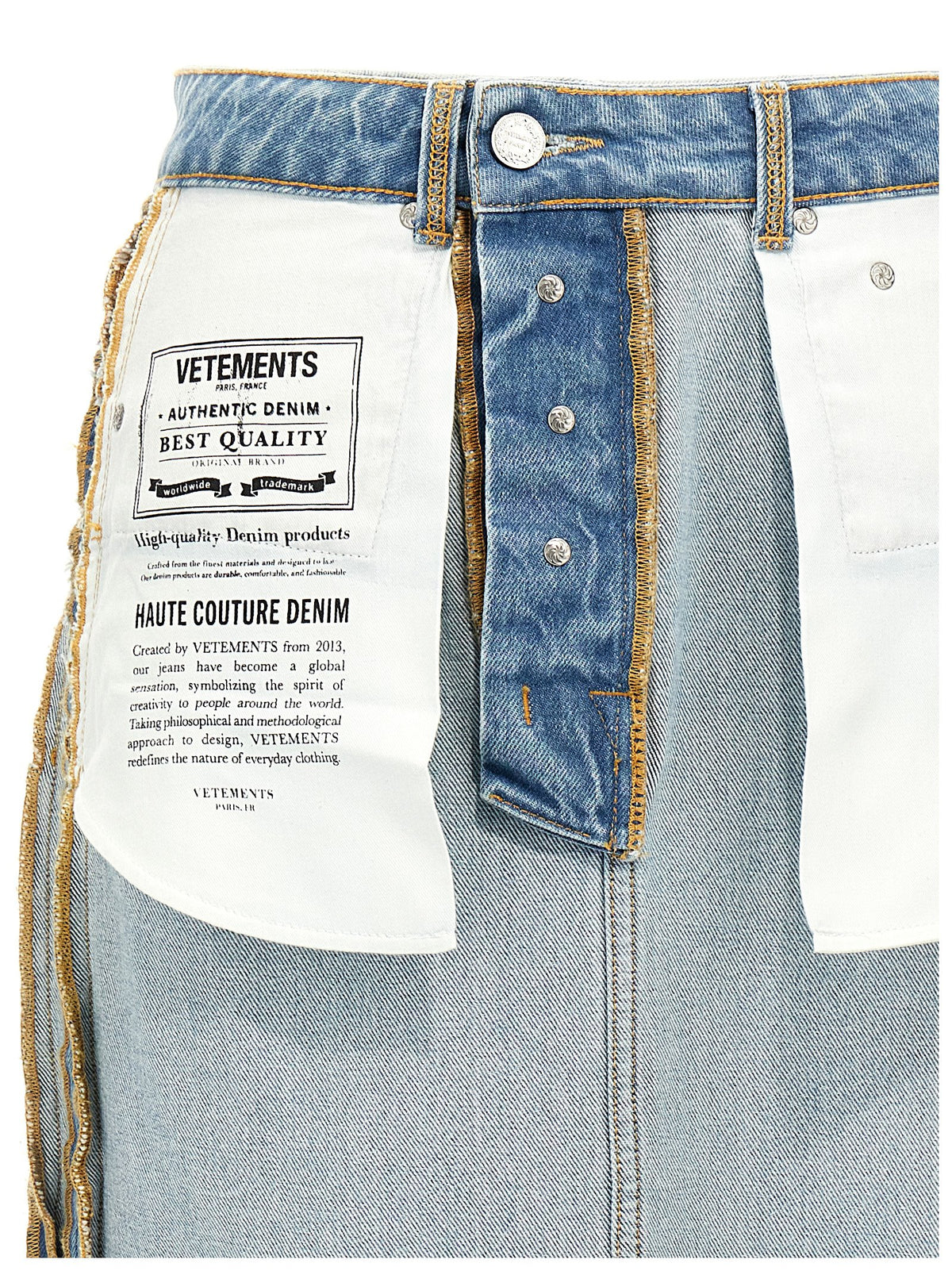 Minigonna in cotone blu Vetements
