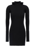 Robe courte en laine noire Fendi