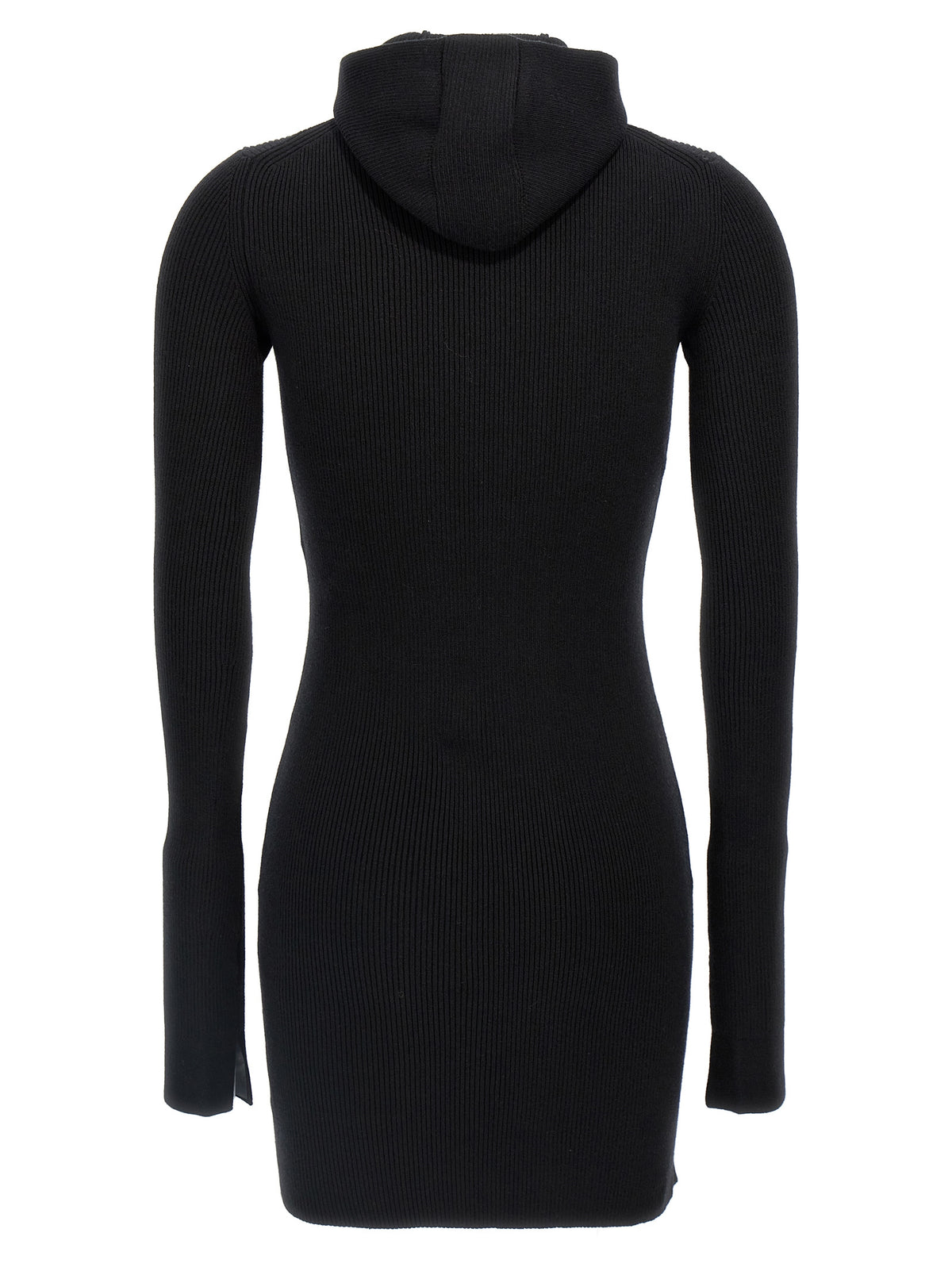 Robe courte en laine noire Fendi