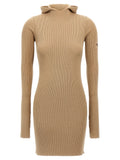 Abito corto Fendi in lana beige