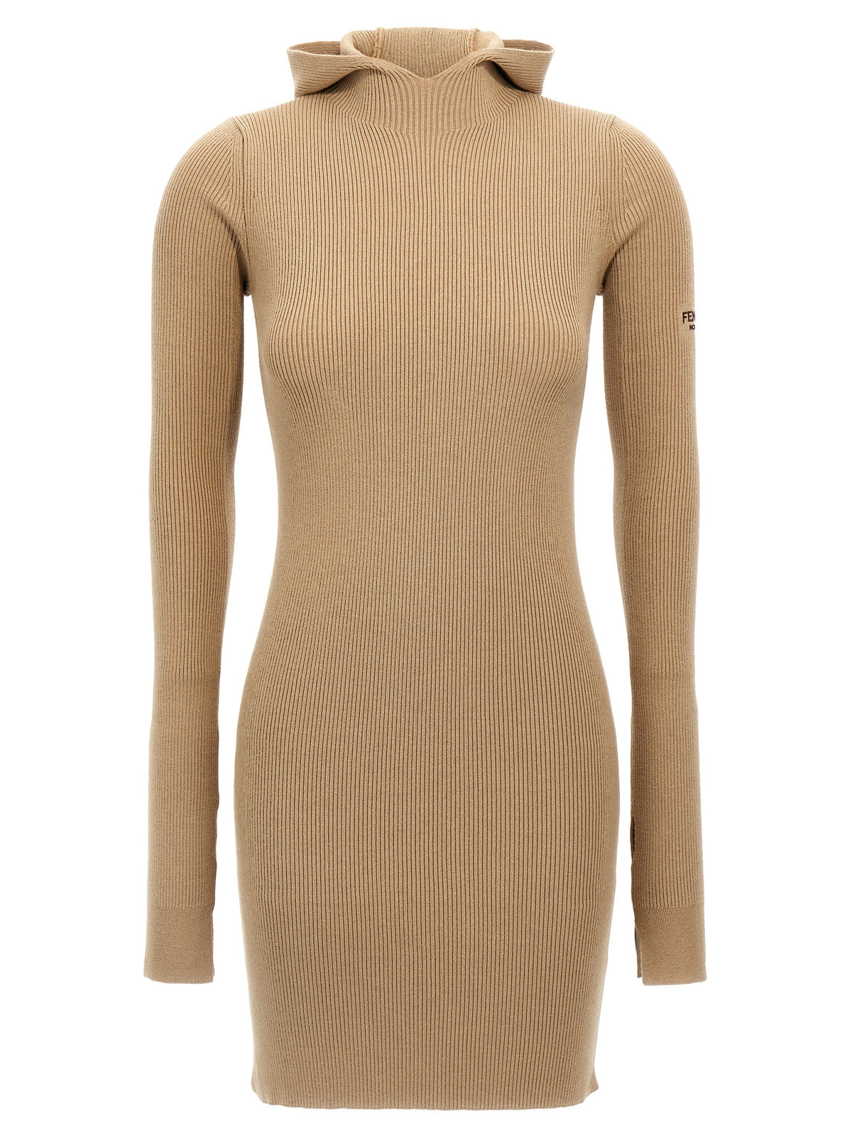 Abito corto Fendi in lana beige