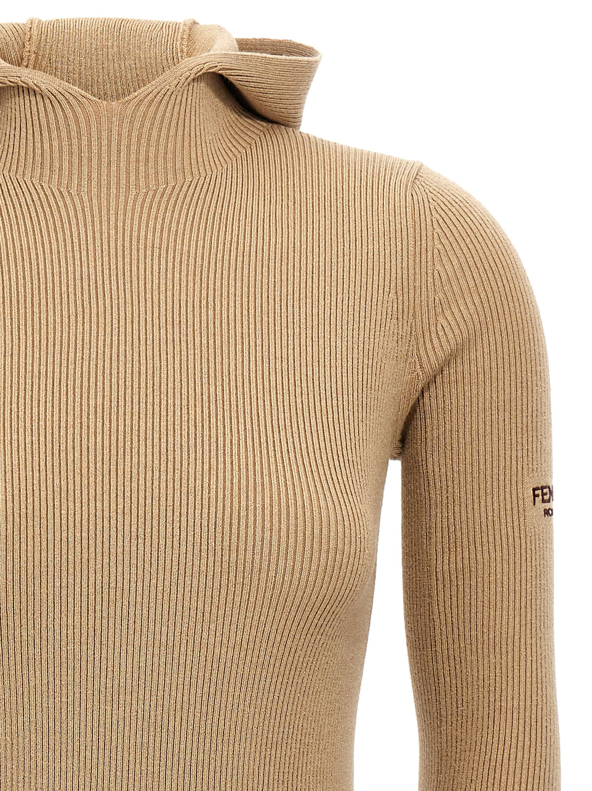 Abito corto Fendi in lana beige