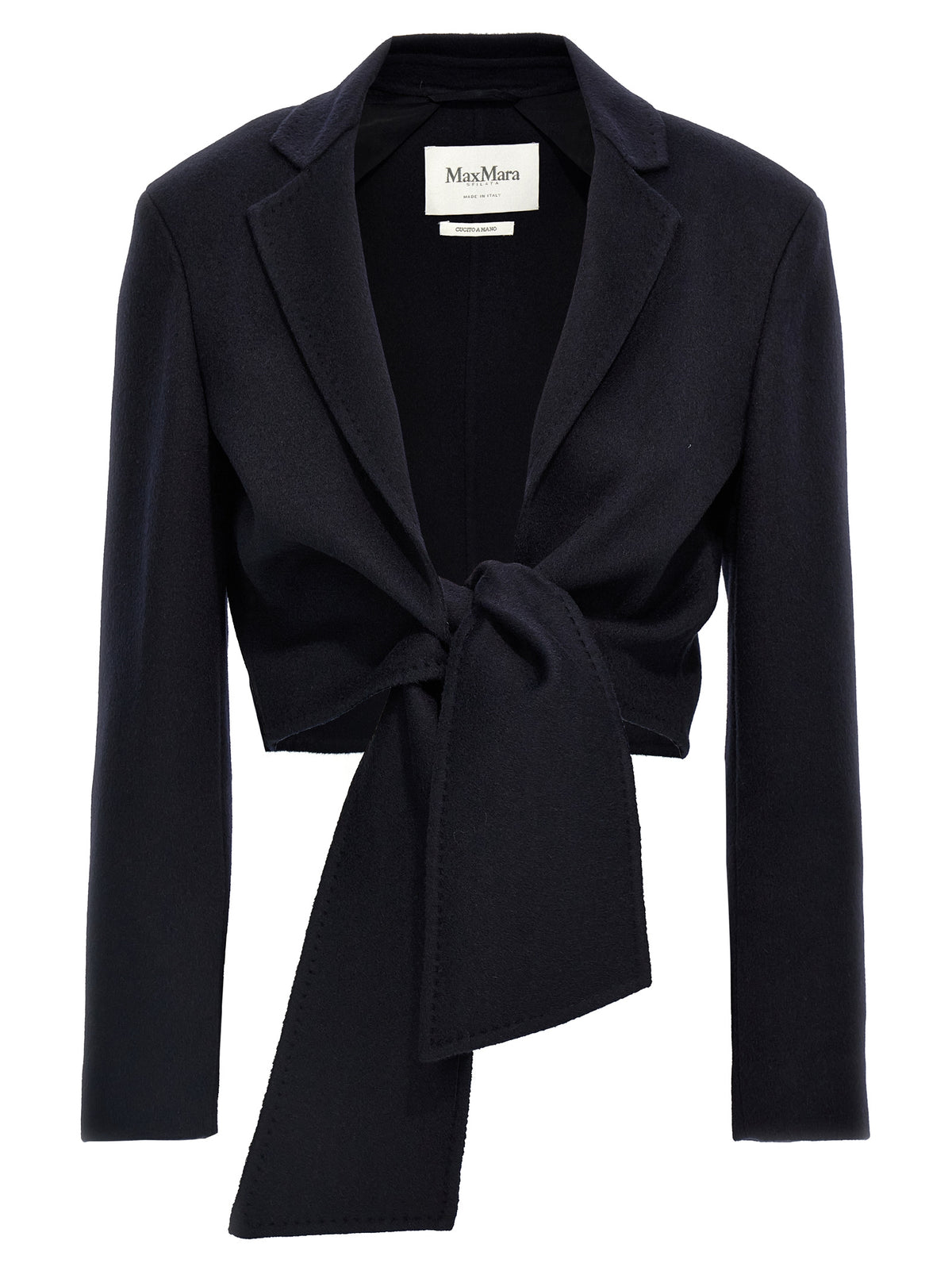 Giacca Max Mara lunga in lana blu