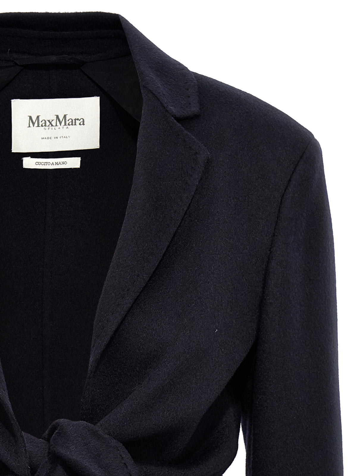 Giacca Max Mara lunga in lana blu
