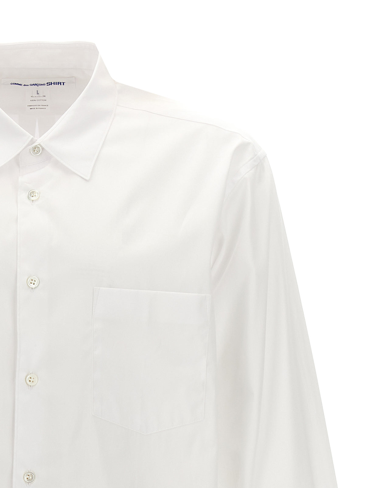 Blusa Bianca in Cotone Comme Des Garçons