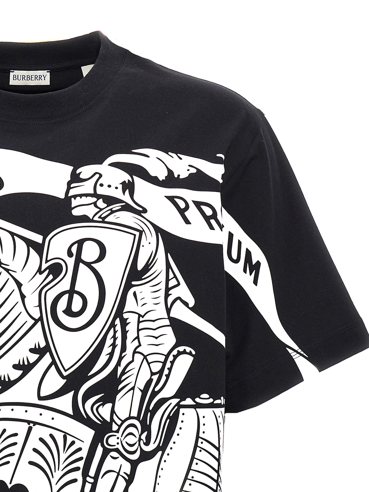 T-shirt bicolore in cotone Burberry