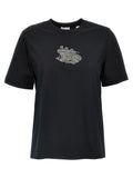 T-shirt nera in cotone Burberry