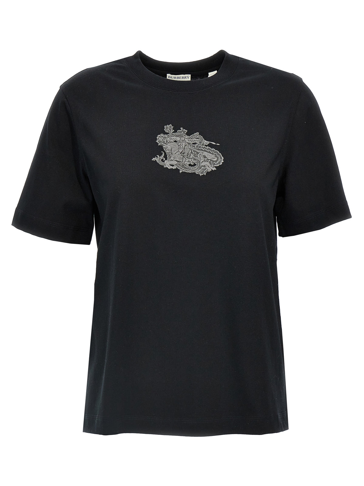 T-shirt nera in cotone Burberry