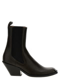Bottes Chelsea en cuir de veau marron Khaite