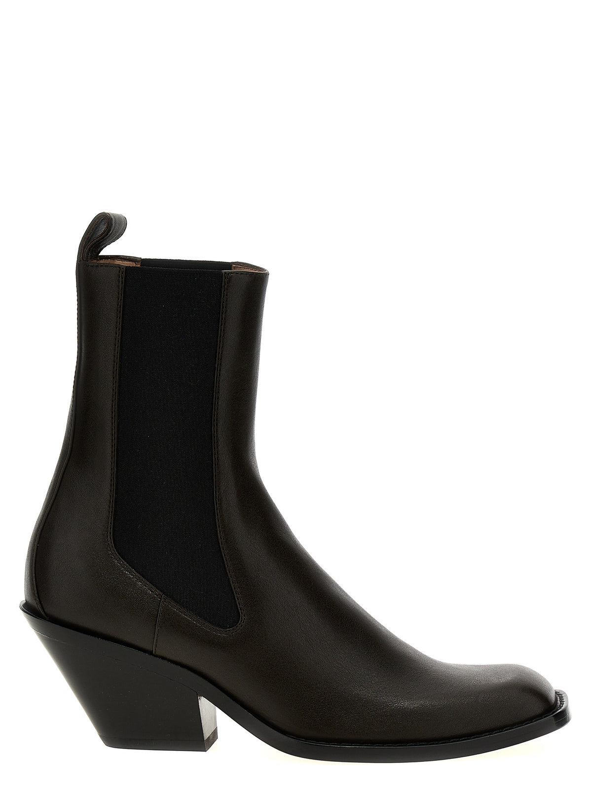 Bottes Chelsea en cuir de veau marron Khaite