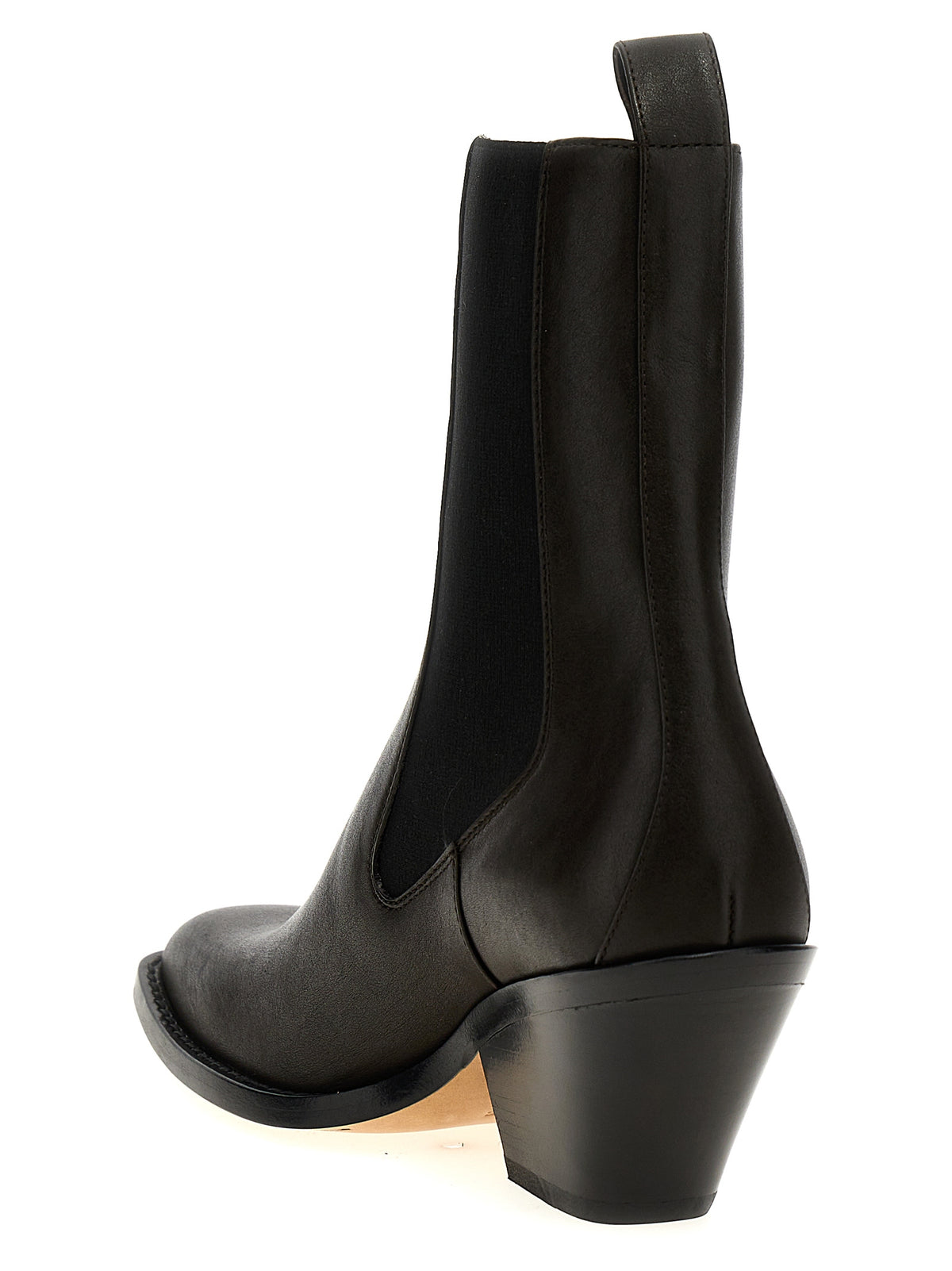 Bottes Chelsea en cuir de veau marron Khaite
