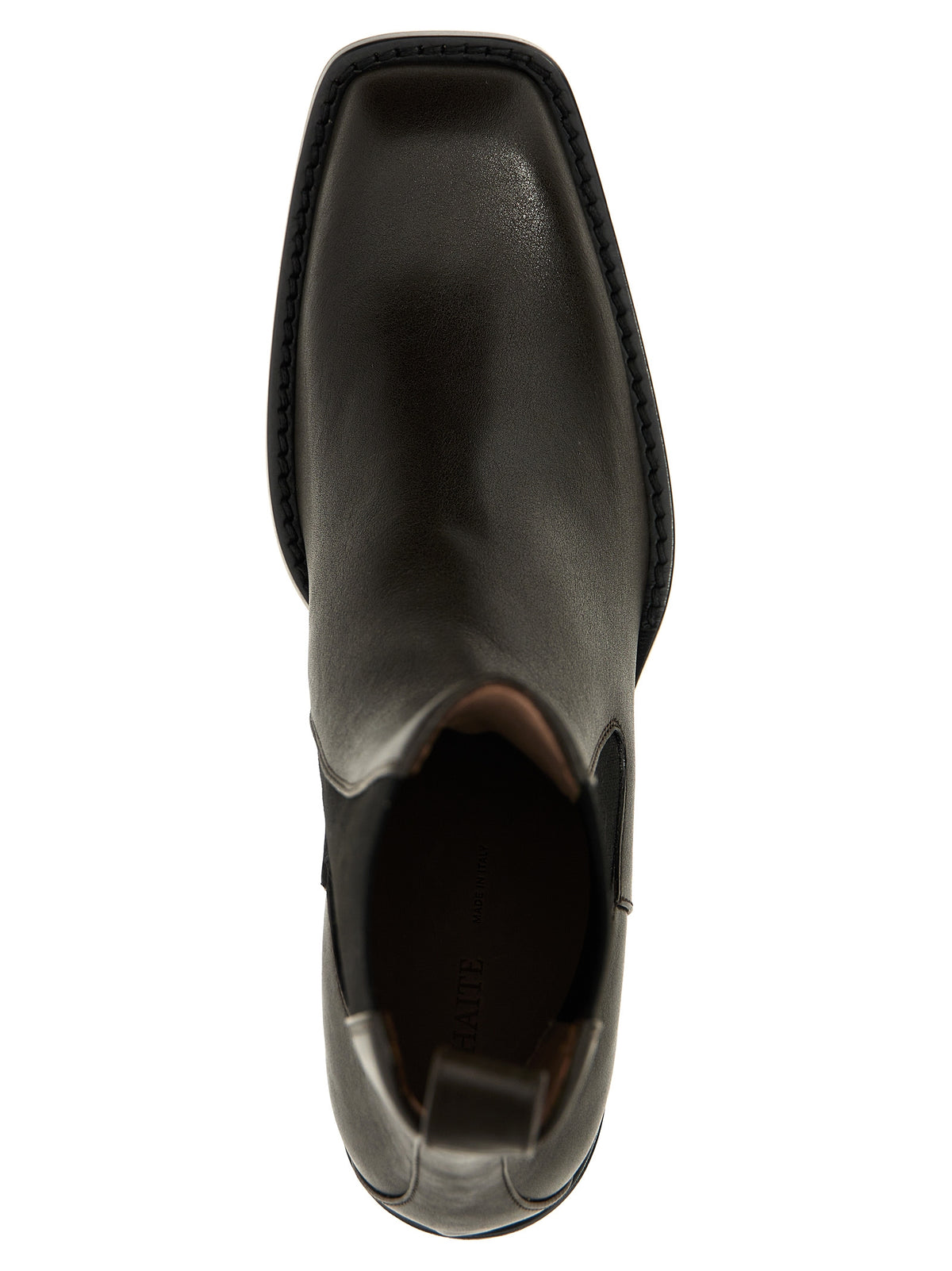 Bottes Chelsea en cuir de veau marron Khaite