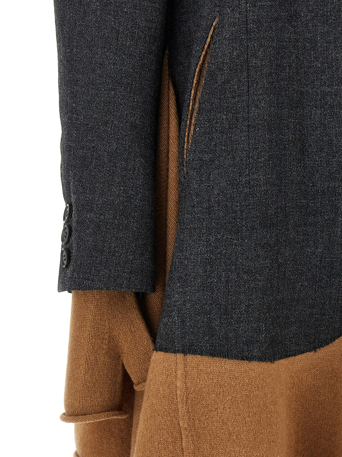 Cappotto in lana multicolore Undercover