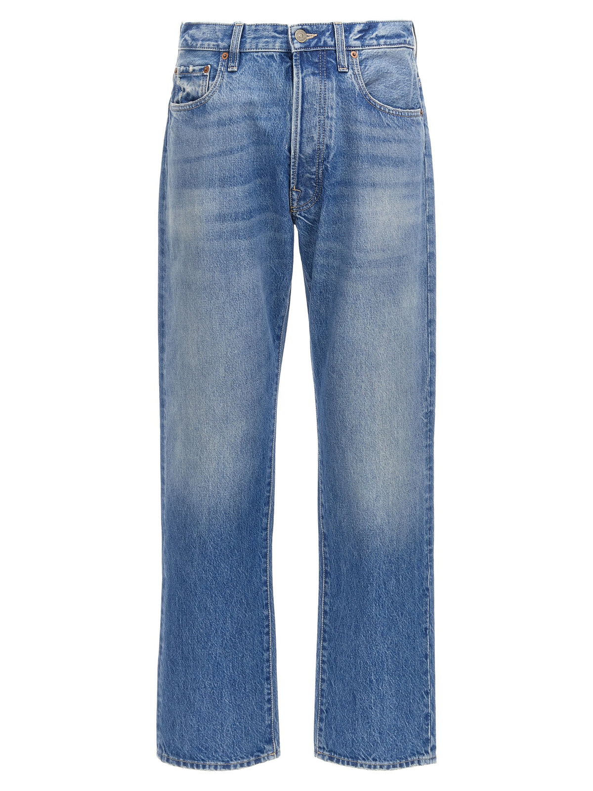 Valentino Garavani Jeans Dritti in Cotone Blu